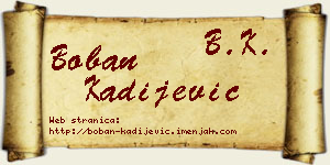 Boban Kadijević vizit kartica